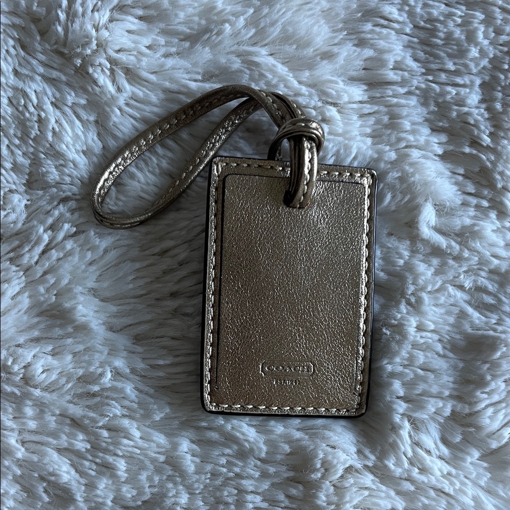 Coach Metallic Gold Leather Tag Travel/Handbag